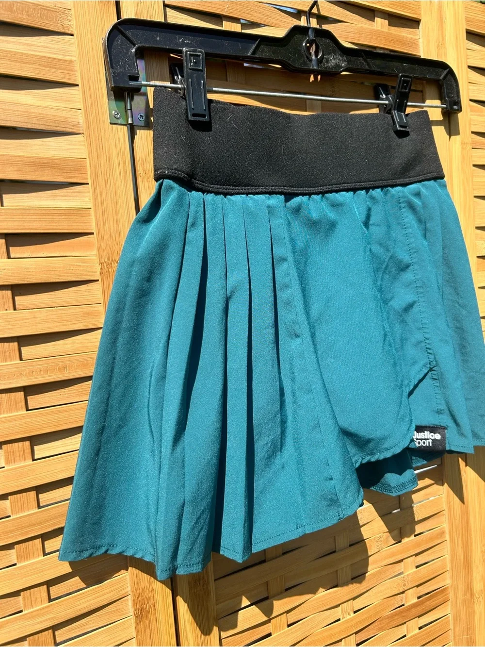 🔥3/$8- Justice Teal Pleated Skort with Black Waistband